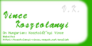 vince kosztolanyi business card